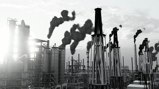 钢铁化工厂废气排放空气污染视频的预览图