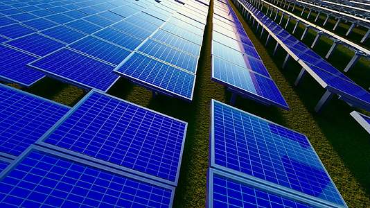 光伏太阳能面板绿色新能源发电视频视频的预览图