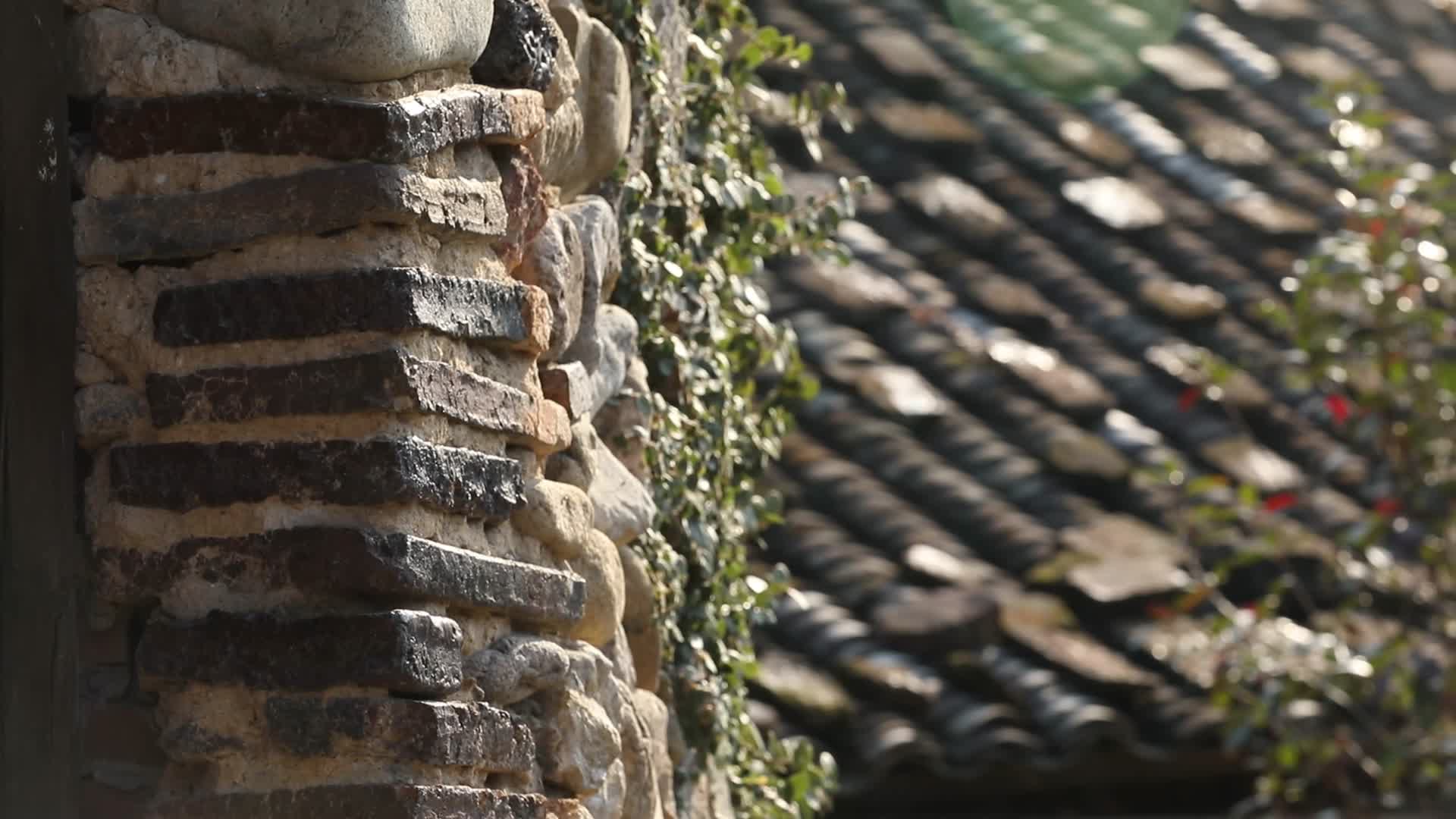 J浙江温州苍南碗窑屋顶瓦片4k实拍视频1视频的预览图