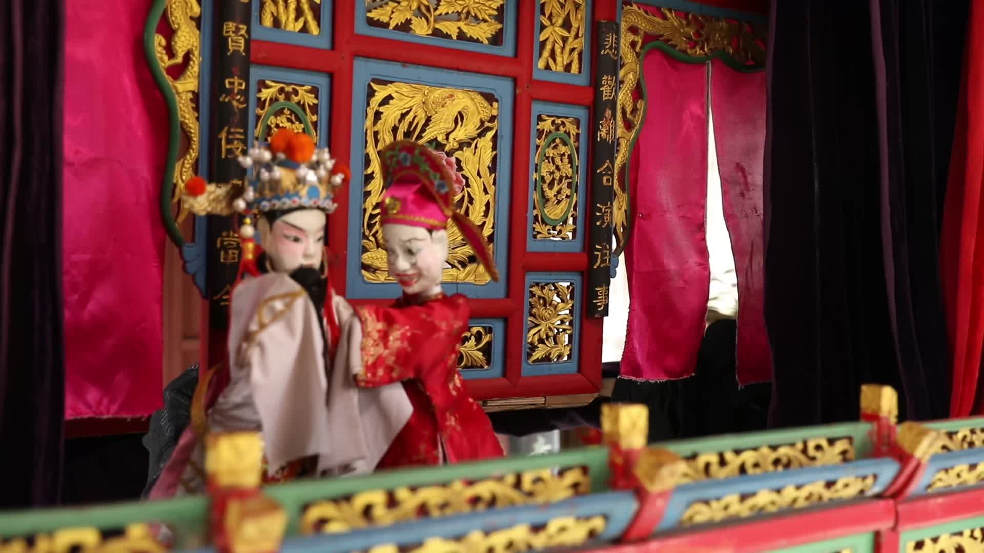 J浙江温州苍南碗窑布袋戏4k实拍视频2视频的预览图
