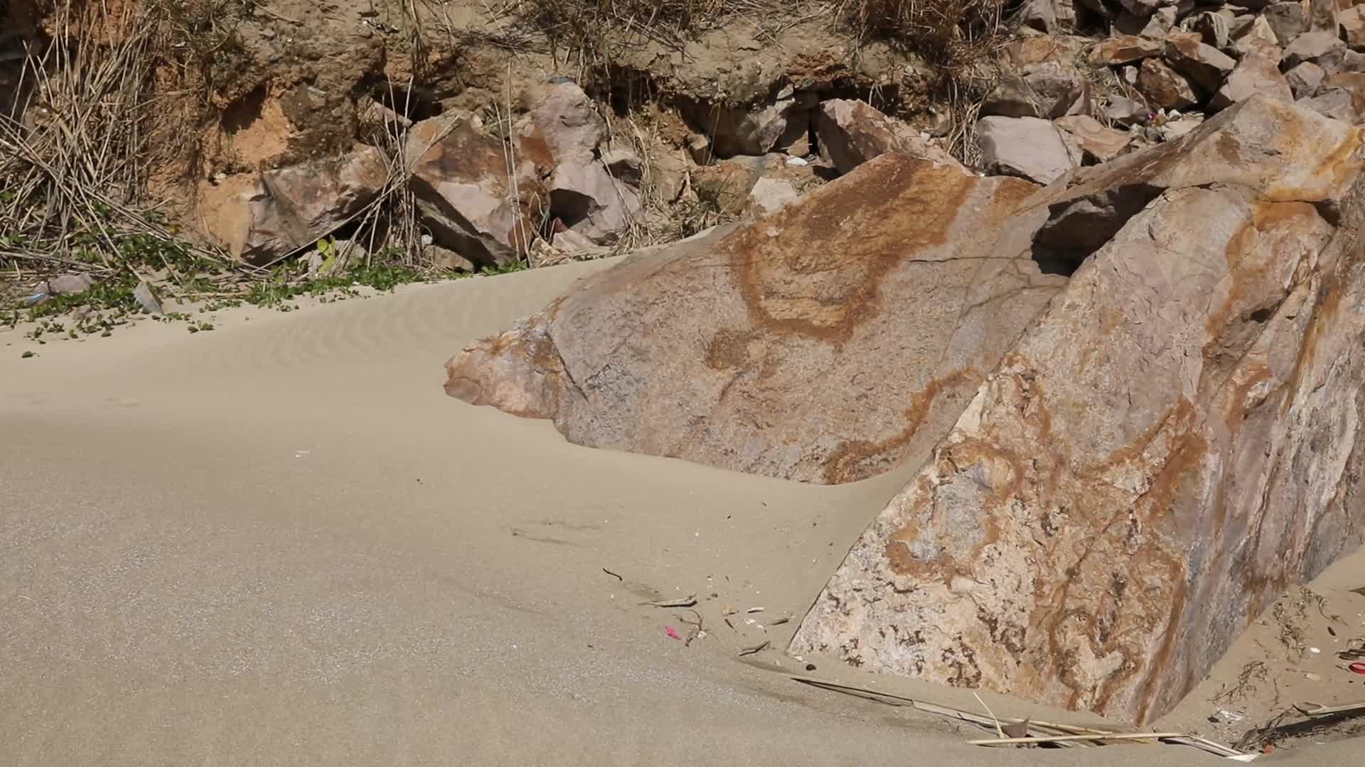 J浙江温州苍南蒲城海滩岩石视频的预览图