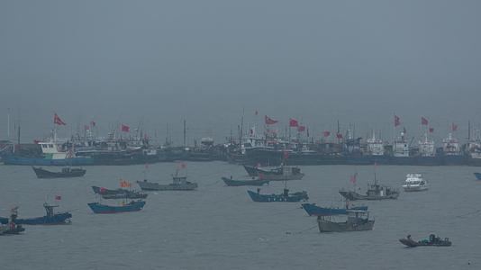 渔船停在港湾里视频的预览图