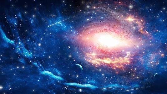 蓝色银河流星星空循环星空背景宇宙视频的预览图