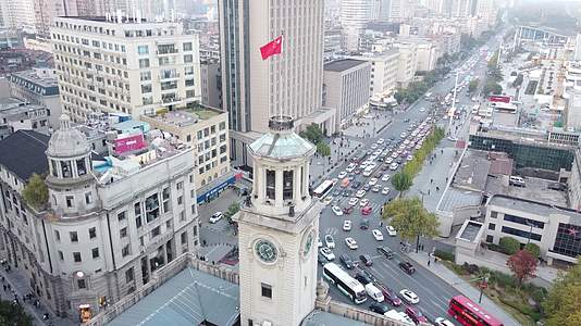 武汉江汉路钟楼风光视频的预览图