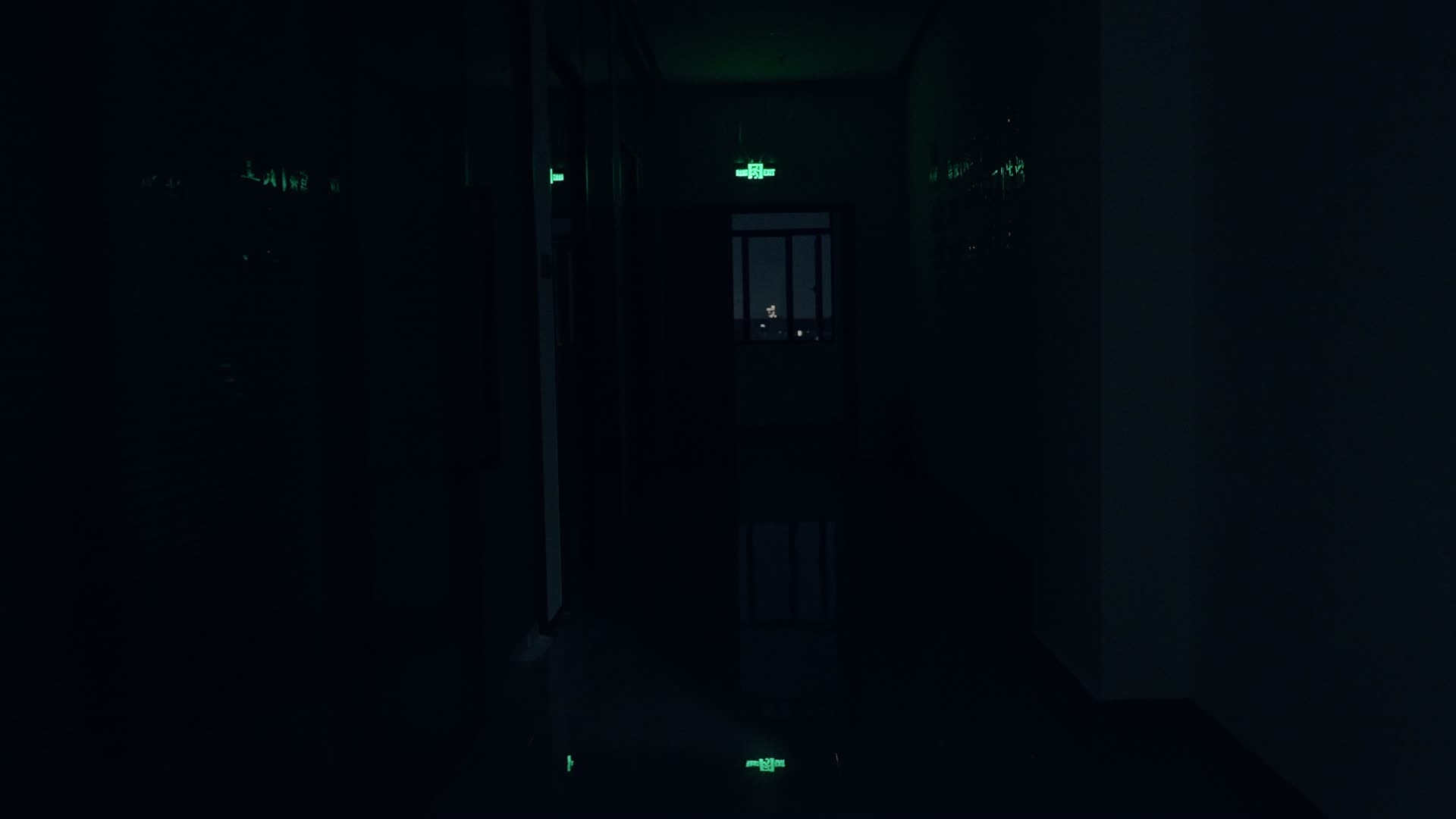 恐怖的办公室夜晚走廊漆黑的走廊幽暗视频的预览图