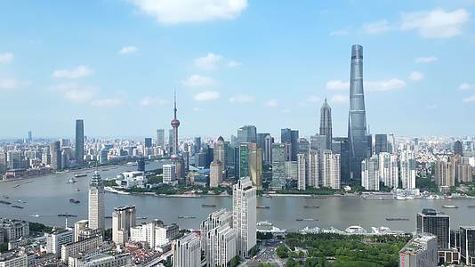 上海外滩黄浦江城市风光航拍4K60帧视频的预览图