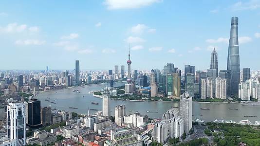 上海外滩黄浦江城市风光航拍4K60帧视频的预览图