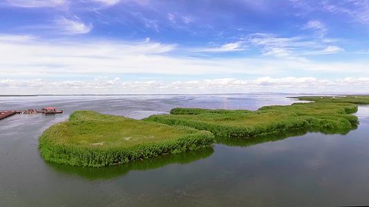 内蒙古乌拉特前旗乌梁素海航拍4K风景视频的预览图