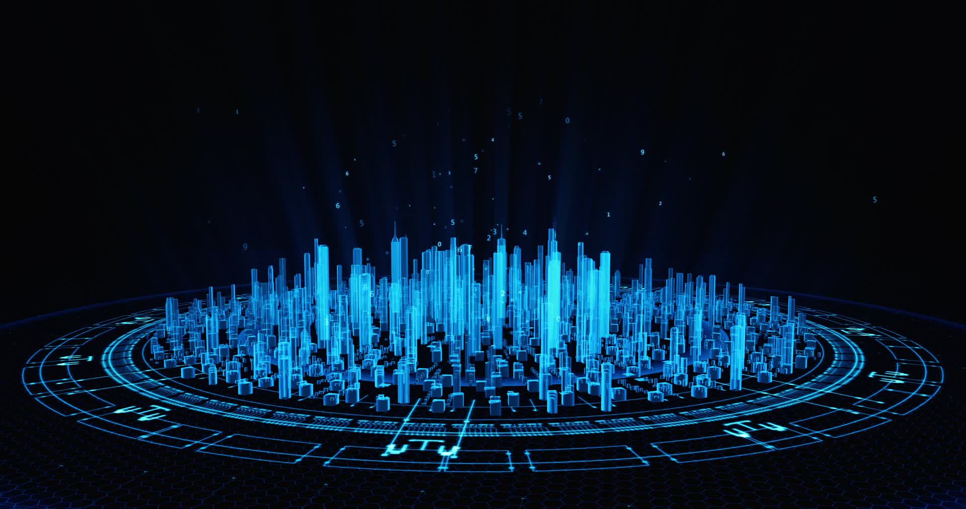 科技城市圆形环形展示循环动画视频的预览图