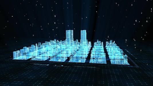 科技城市旋转展示循环动画视频的预览图