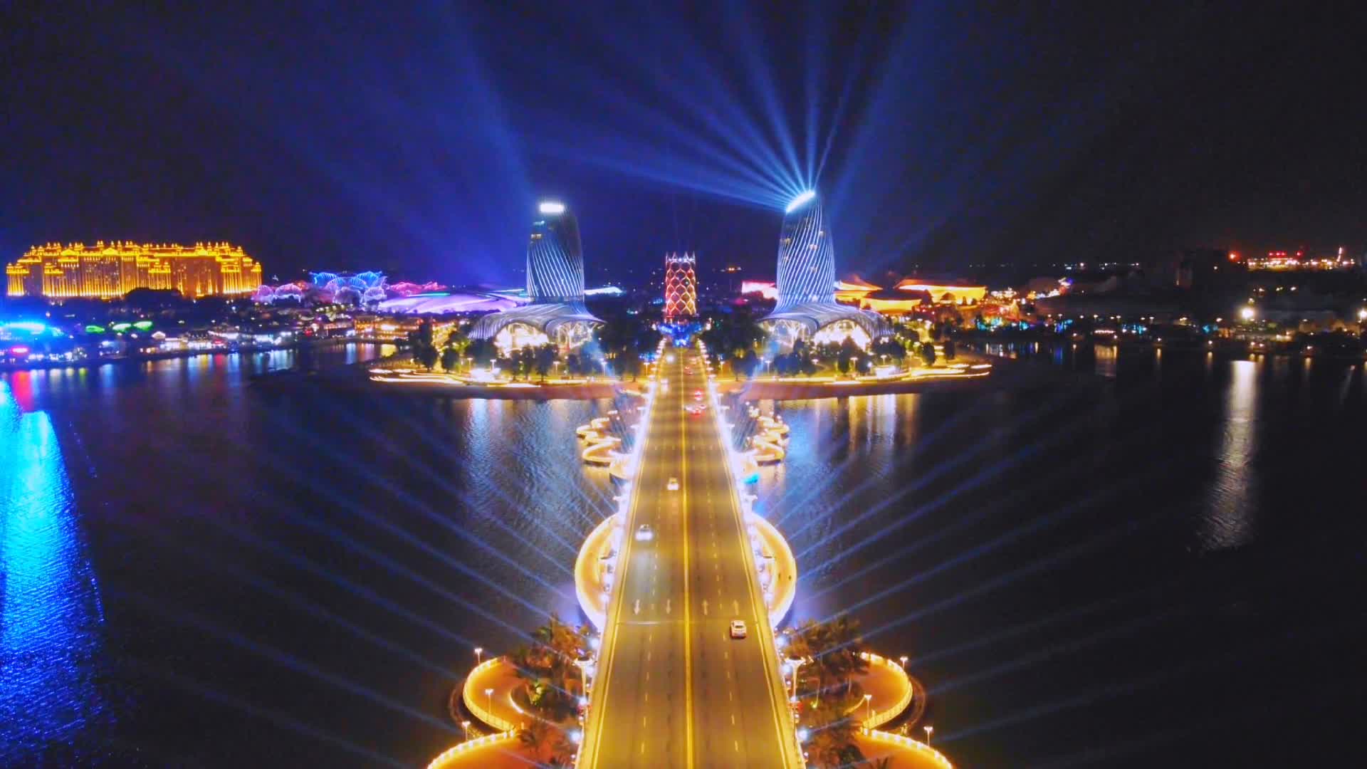 1080海南海花岛夜景惊艳世界全球人向往的顶级文化旅游胜地视频的预览图