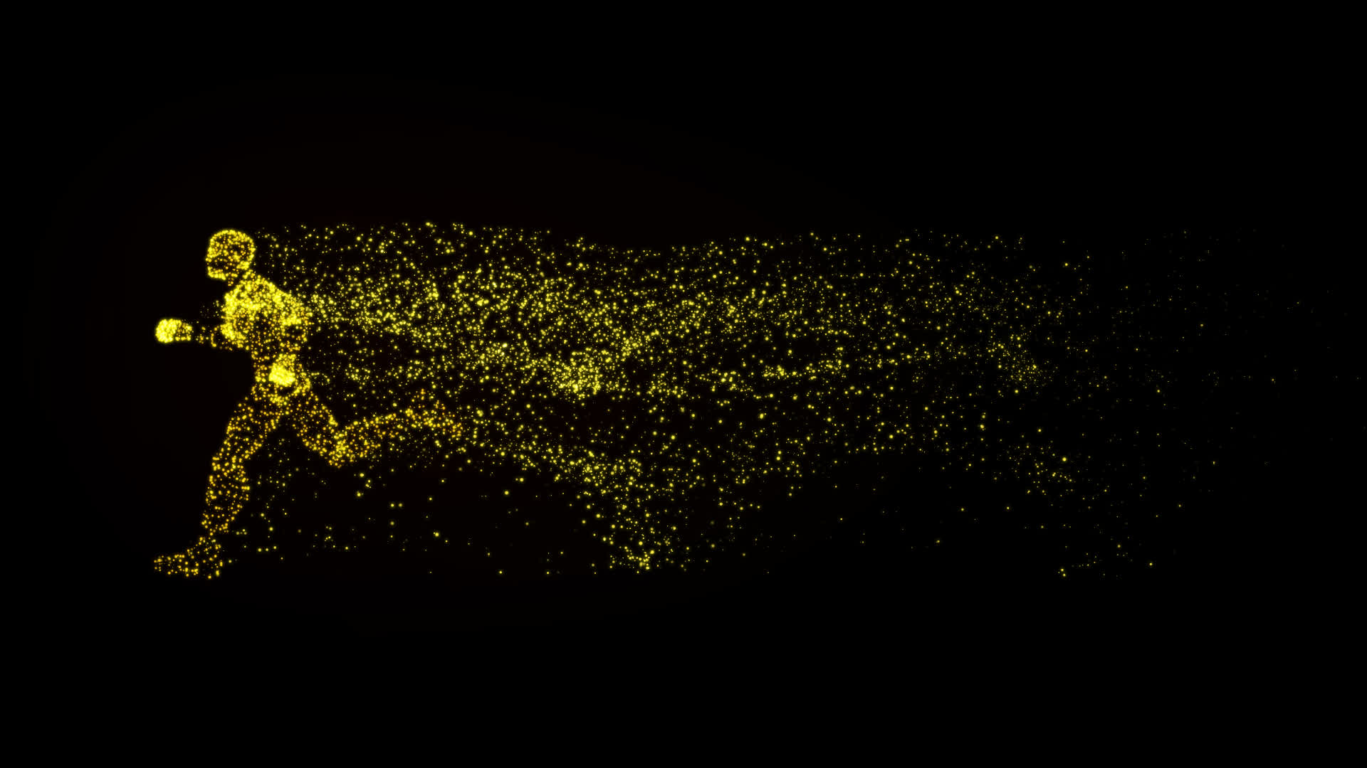 金色粒子人物奔跑循环动画视频的预览图