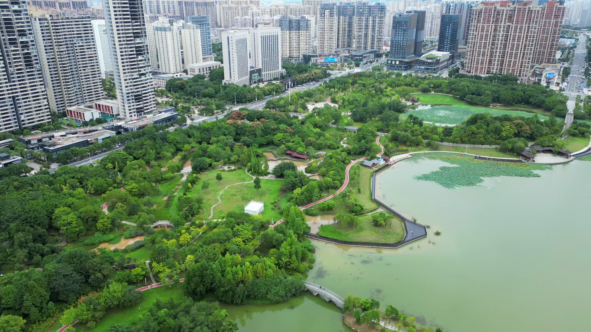 江西赣州城市中央公园航拍4K60视频的预览图