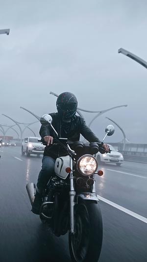 4K男人公路上开摩托车视频的预览图