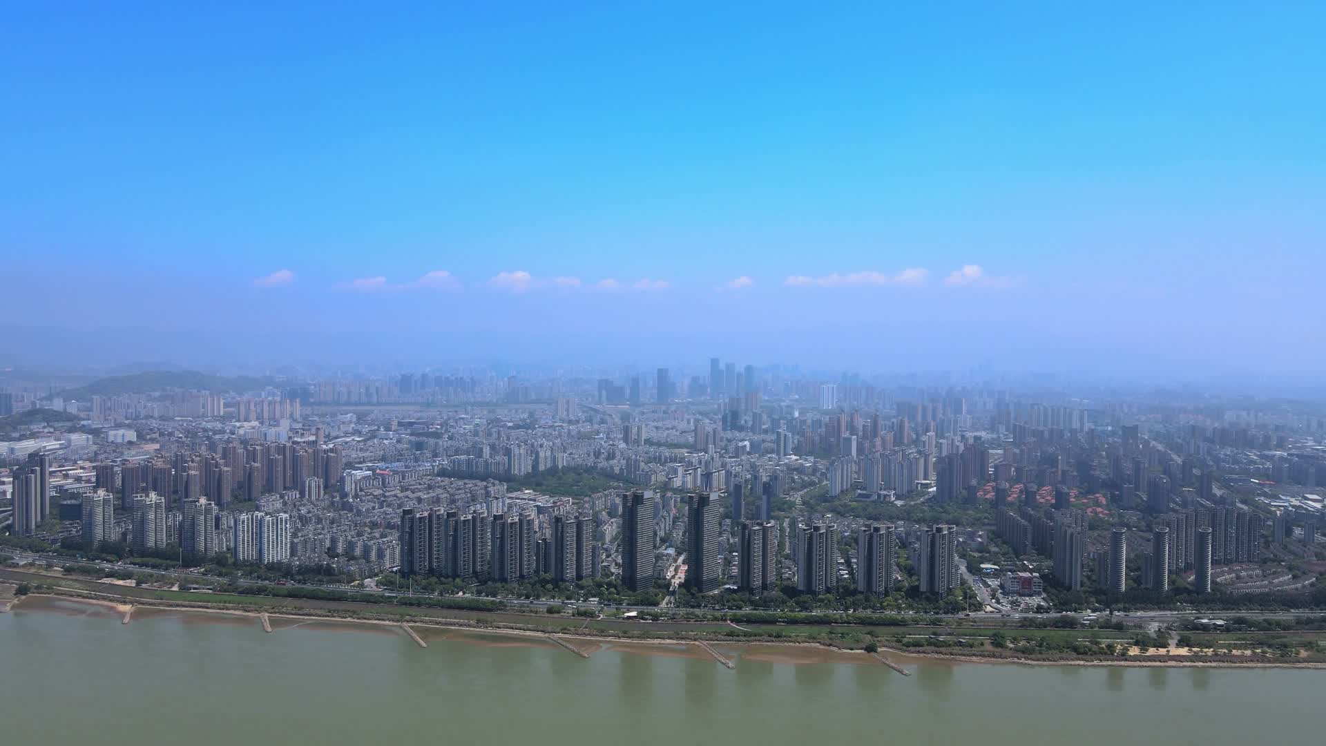 福州仓山区城市景观高空航拍视频的预览图