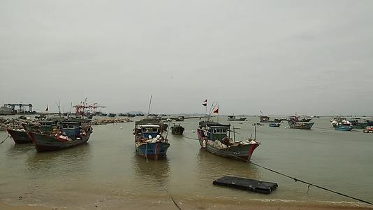 C福建晋江围头村渔船高清实拍视频视频的预览图
