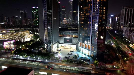 城市地标航拍广州天河城夜景视频的预览图