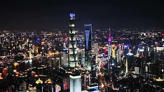 上海陆家嘴夜景视频的预览图
