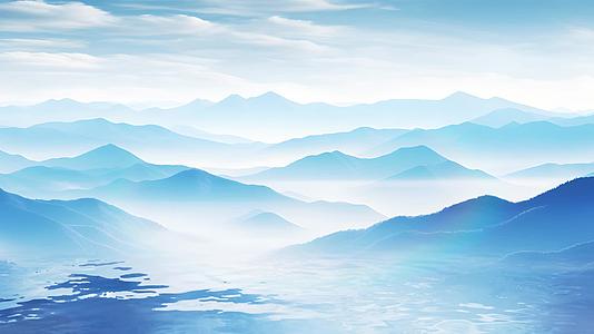 湖泊倒影超现实山川梦幻风景超现实视频的预览图