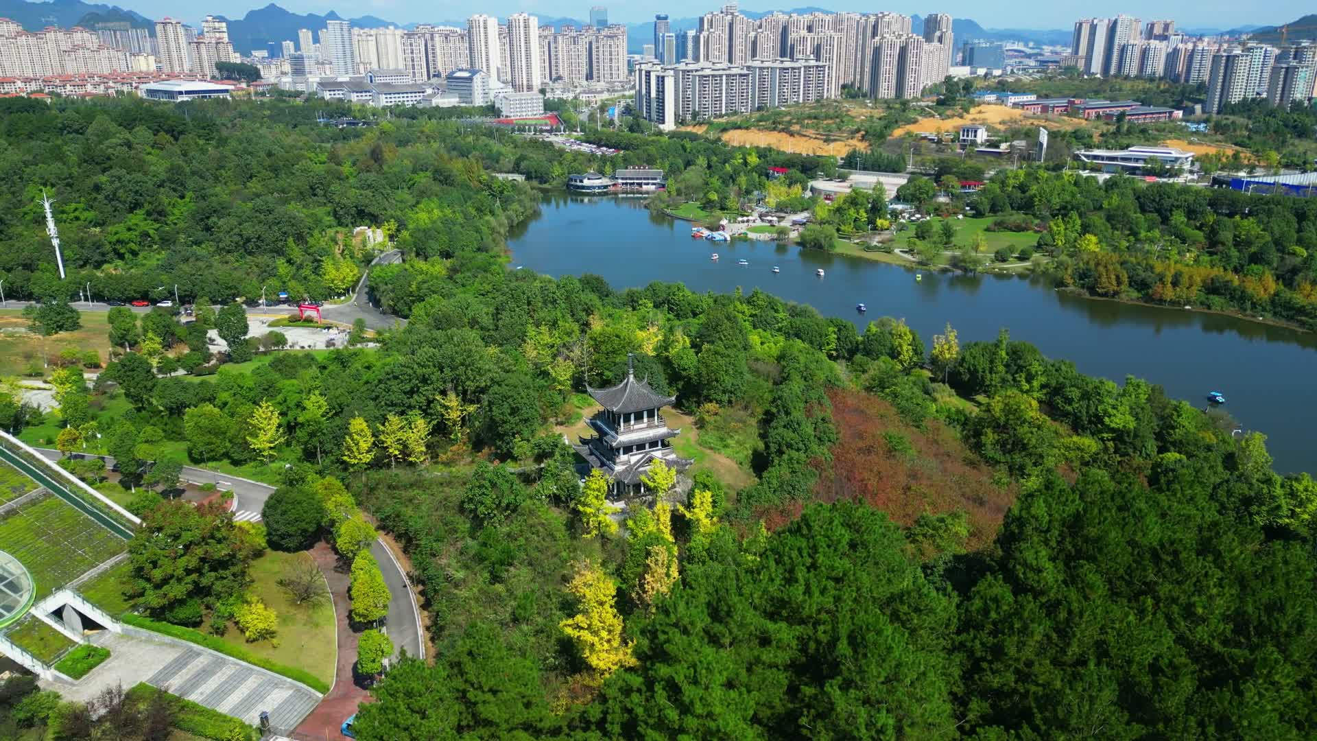 4K遵义新区遵义新浦湿地公园视频的预览图