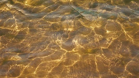 黄昏金色的湖水波浪视频的预览图