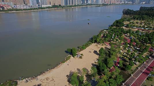 航拍福州三江口生态公园视频的预览图