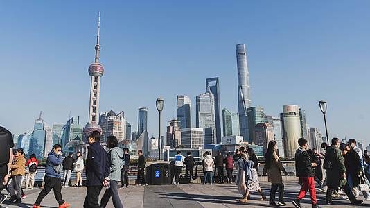 中国上海外滩城市风景8K延时视频的预览图