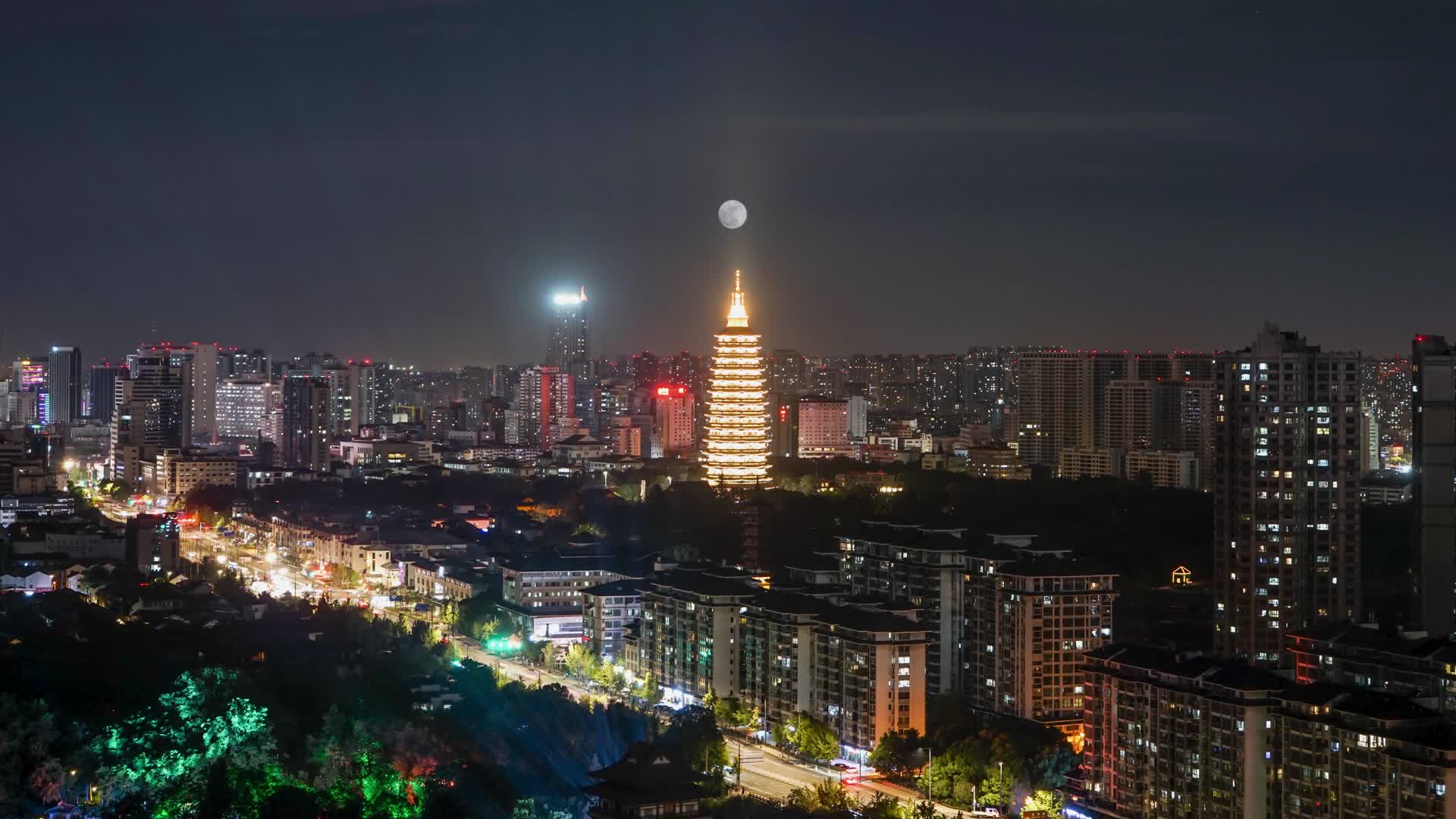 中秋节常州大月亮延时视频的预览图