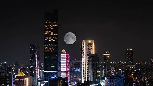 南京大月亮延时新街口商圈夜景视频的预览图