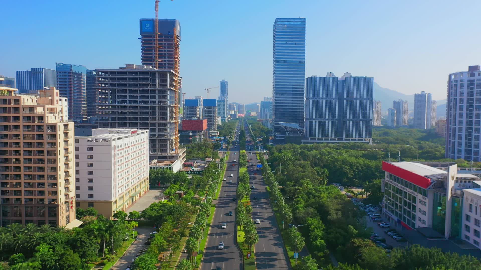 4K中交国际自贸中心三亚市吉阳区迎宾路视频的预览图