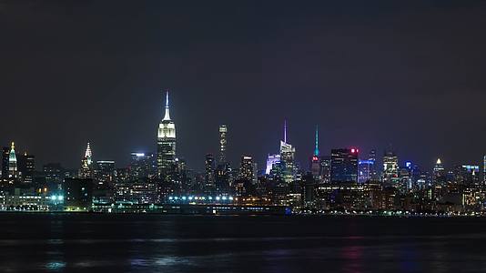 4K城市隔岸夜景视频的预览图