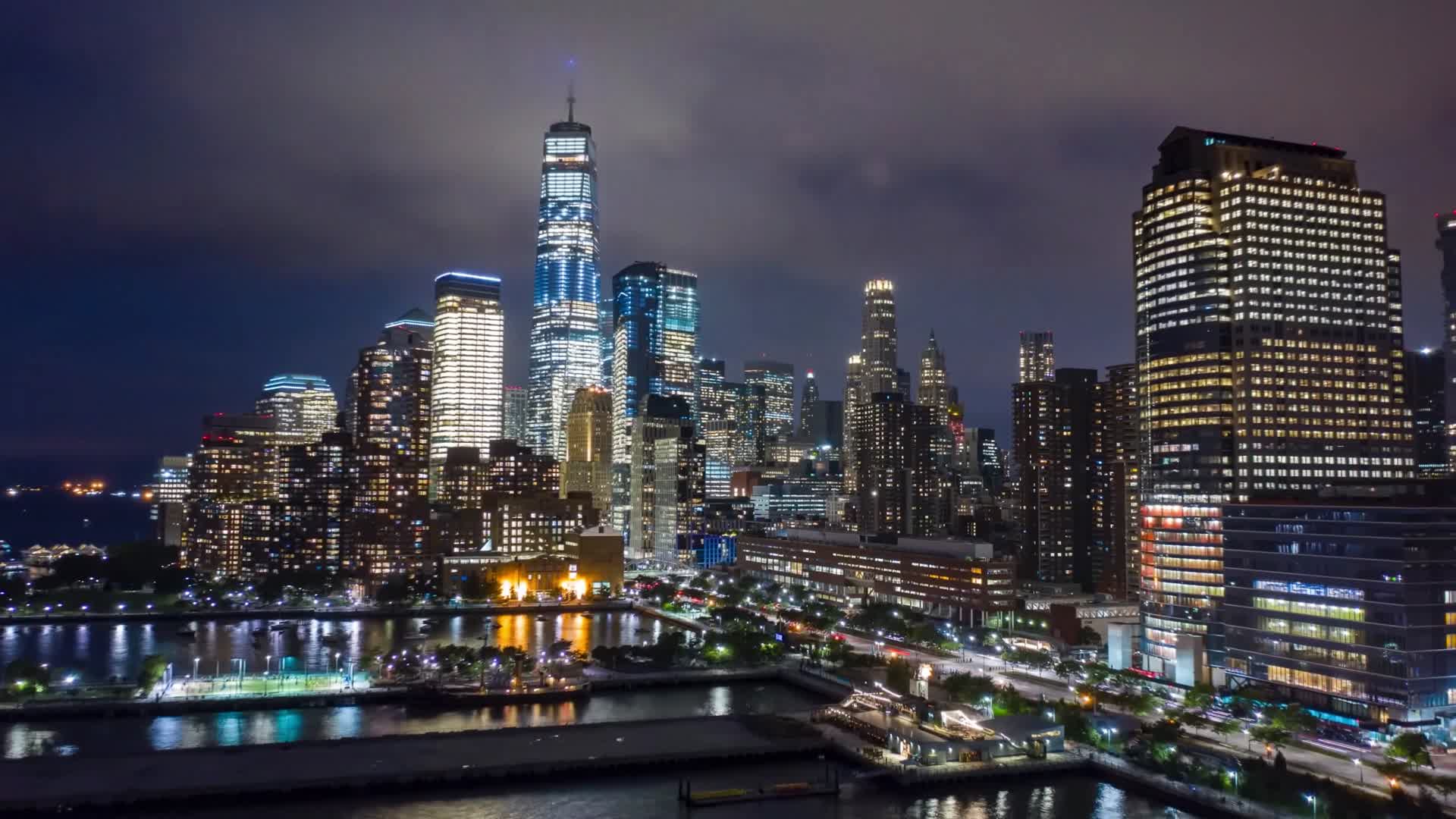 4K城市河道夜景视频的预览图