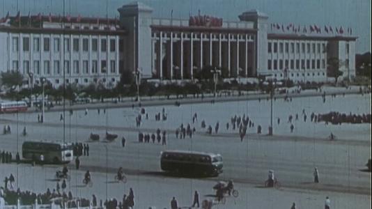 历史中的天安门广场国家博物馆黑白资料天安门广场六七十年代天安门广场历史中的广场视频的预览图