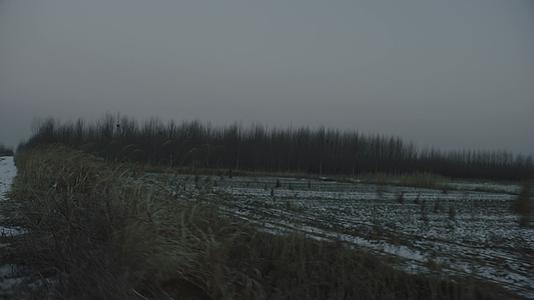冬天北方乡村开车沿途窗外景色视频的预览图