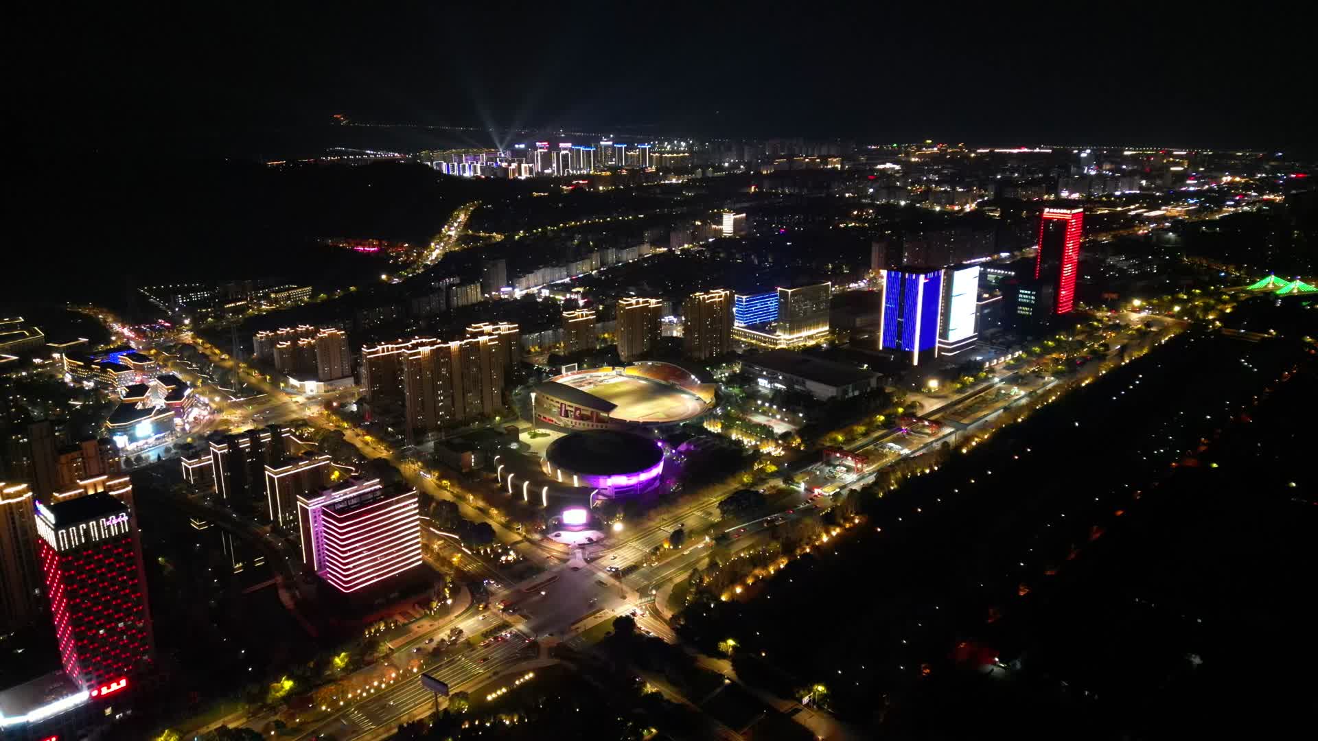 1007德清武康城市夜景灯火通明视频的预览图