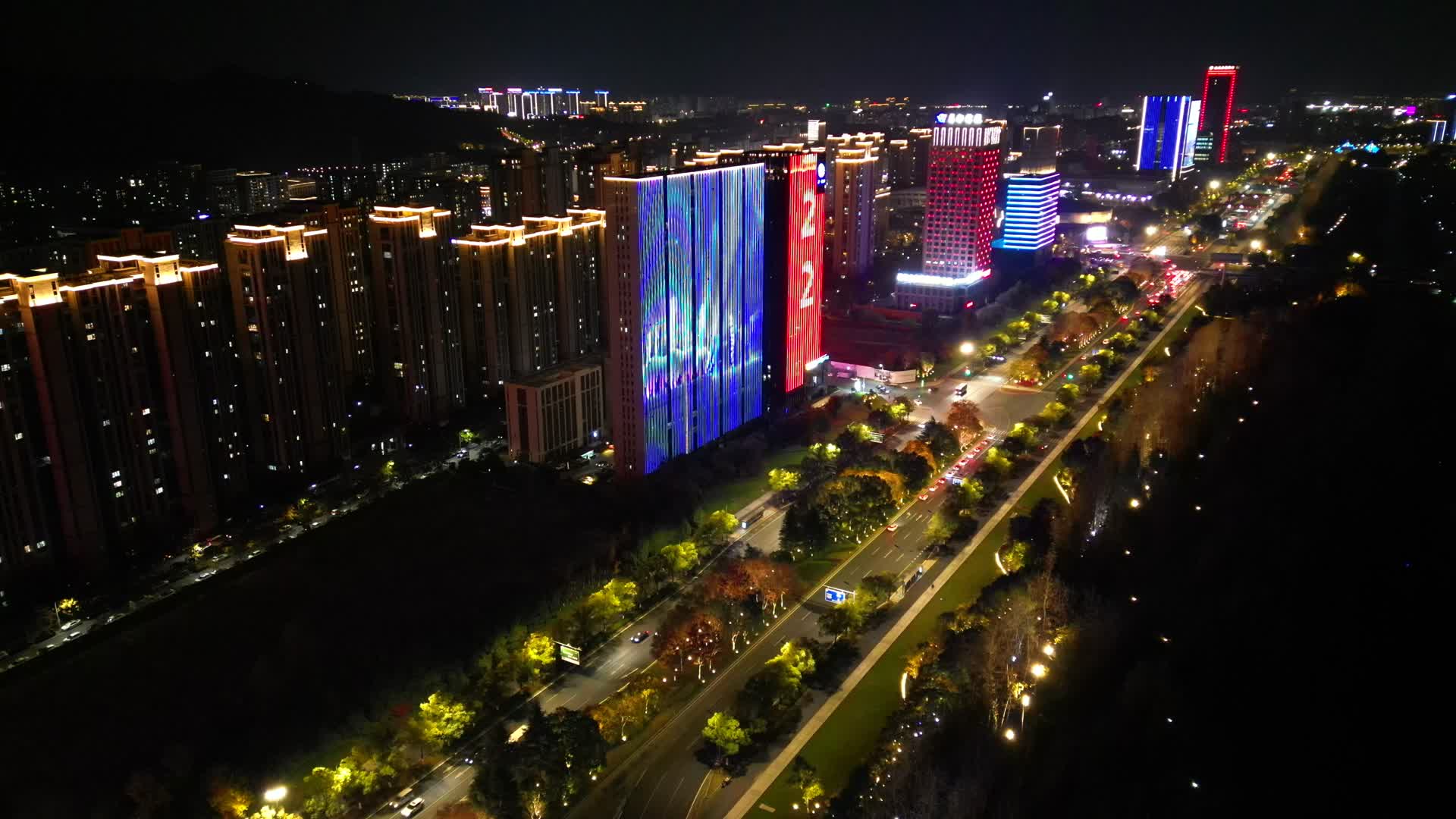 1001德清武康城市夜景灯火通明视频的预览图