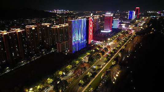 1001德清武康城市夜景灯火通明视频的预览图