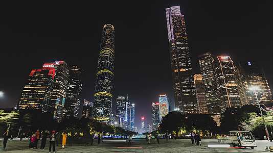 广州珠江新城城市夜景风光8K延时视频的预览图