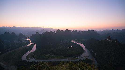 广西桂林大面山日出延时摄影视频的预览图