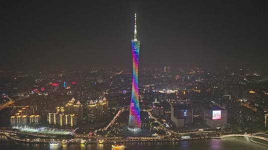 航拍广州城市夜景视频的预览图