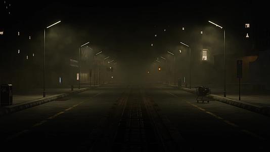 黑暗的城市多雾路段视频的预览图
