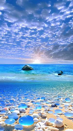 蓝色海洋海滩蓝宝石景色视频的预览图