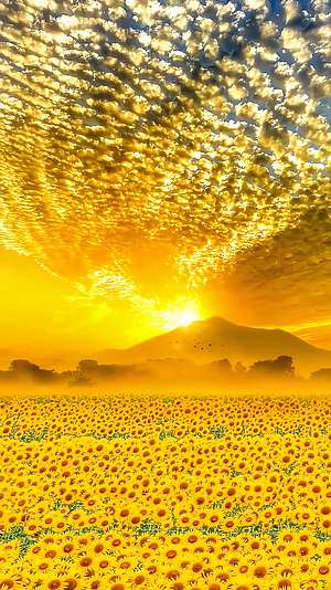 黄昏天空向日葵花园自然景观视频的预览图