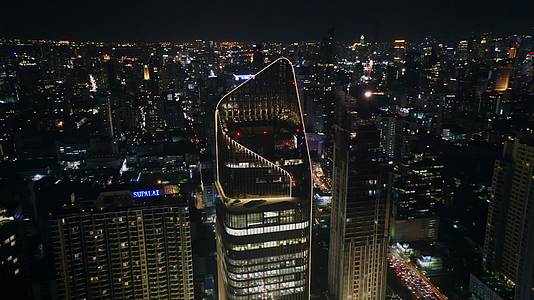 曼谷城市夜景高空拍摄视频的预览图
