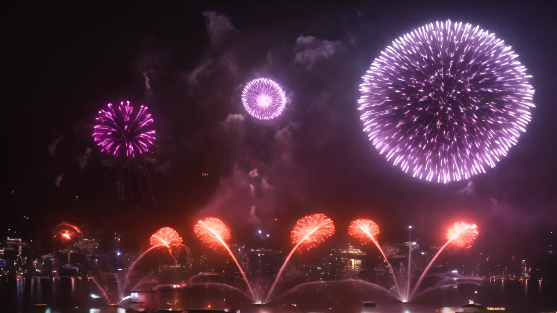 春节城市烟火绽放8视频的预览图