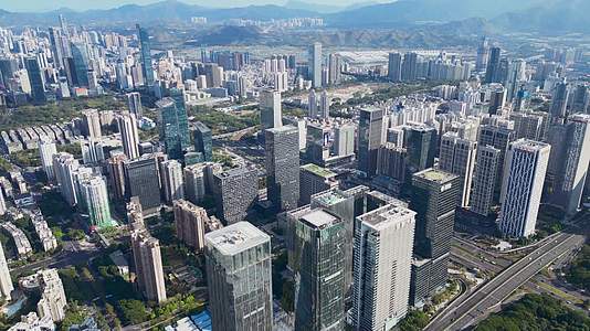 深圳福田区城市高楼大厦航拍4K60视频的预览图