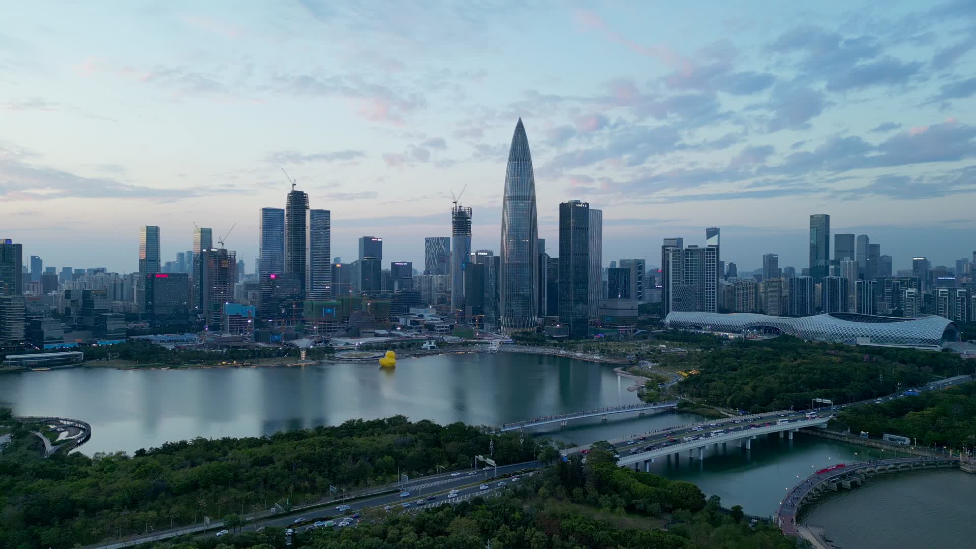 广东深圳人才公园夜景航拍4K60视频的预览图