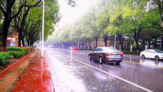 下雨的城市街道视频的预览图