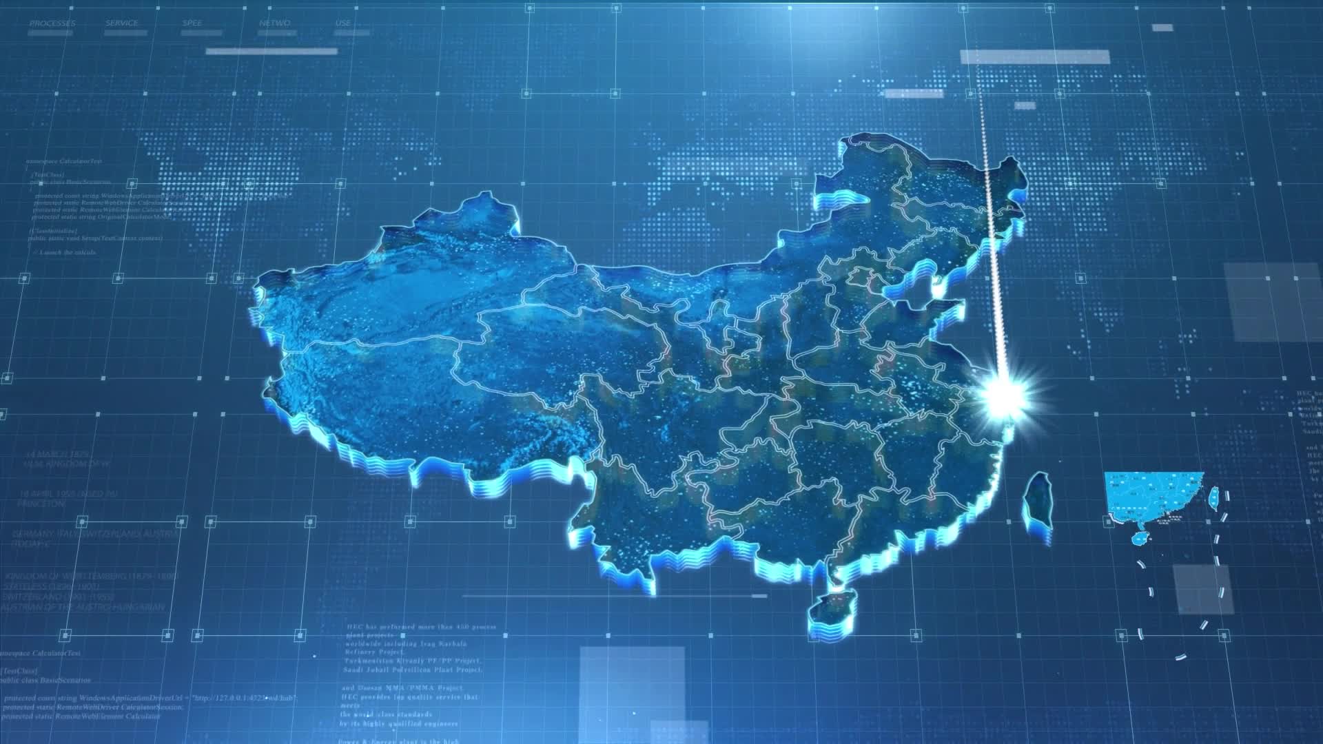 简洁科技中国地图辐射分布视频的预览图