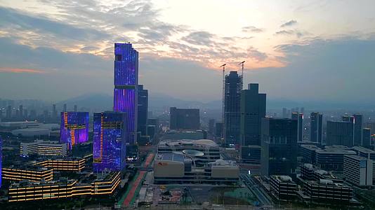 厦门环东智谷黄昏定向延时航拍新城风光视频的预览图